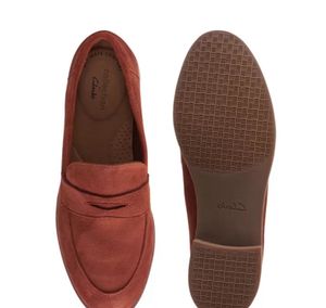 Clarks Women Brown Suede Loafers