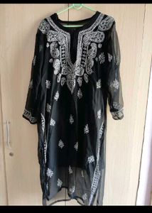 Black Embroidered Kurta