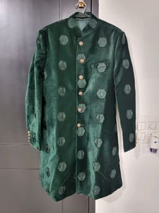 Men Sherwani Green Indo-Western Jacket 36inch