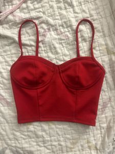 Red Bustier Crop Top