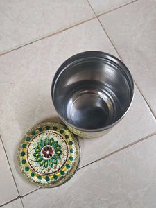 Golden Beautiful Container With Design