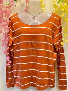 ✨Burnt Orange Stripes | Boatneck Aesthetic
