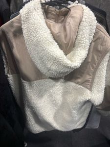 Beige Fleece Hooded Jacket