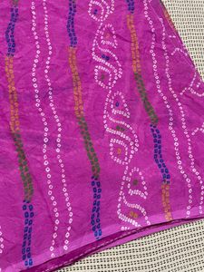 Magenta Bandhani Saree with Blouse