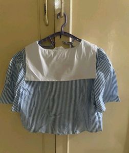 Striped Sailor Collar Top