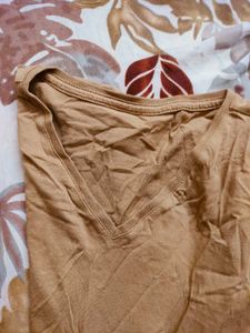Brown V-Neck T-Shirt