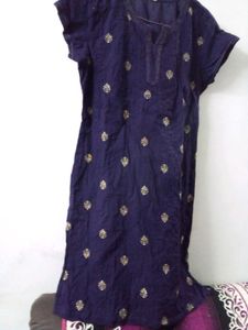 Dark Purple Straight Kurta