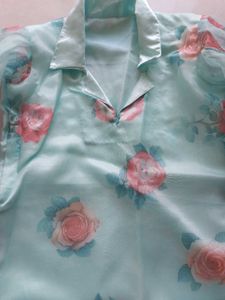 Organza Fabric Tunic Top