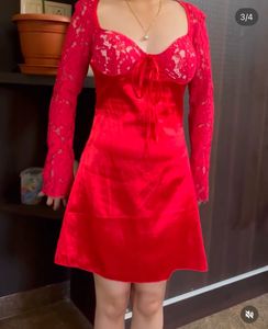 Red Lace Mini Dress