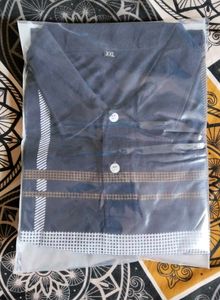 Checked Navy Blue Polo Shirt