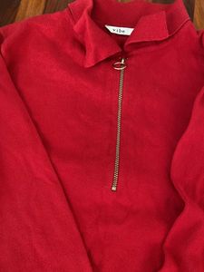Red Quarter-Zip Sweater
