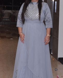 Elegant Grey Ethnic Gown