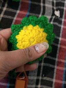 Crochet Sunflower Keychain