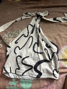 Printed Halter Crop Top