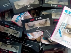 3D Eyelash Lot With Glue- Red Cherry & More!