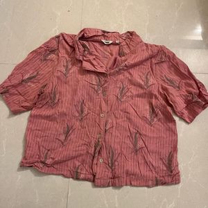 Pink Short Sleeved Traditional Printed Top
