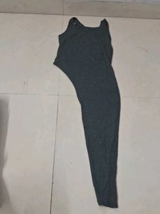 Gray Assymetrical Customised Top