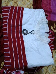 Red Colour Top Back Side Zip And Full Covered Neck