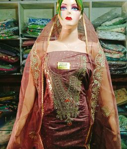 Gotta Patti Embroidery Work Unstitched Suit