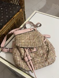 Pink Tweed Backpack