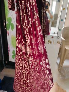 wine clr fully  sequence work gown