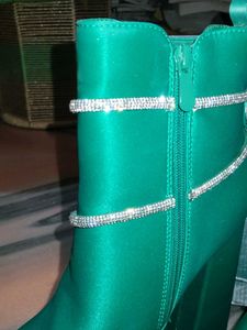 Green Platform Boots