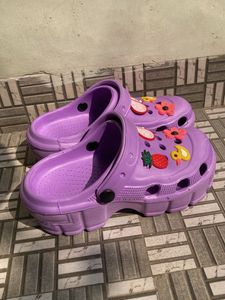 Purple Clogs with Charms