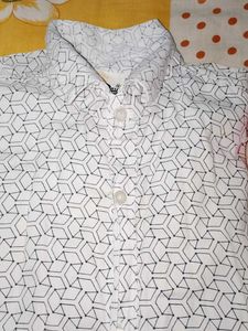 White Colour Check Shirt
