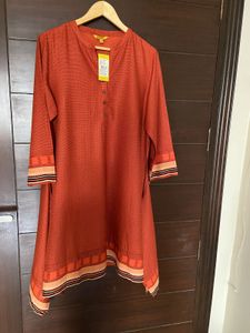 Global Desi Asymmetric Rust Colour Kurta (xl)