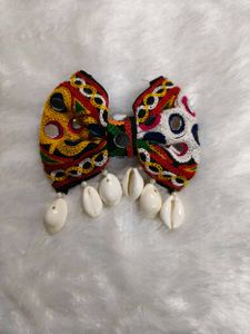 Mini Traditional Hair Bow Clip for Festive Look