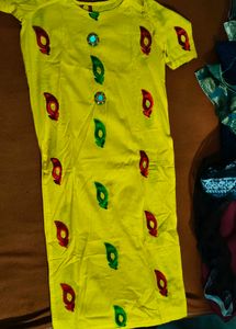 Yellow Dress with Embroidery