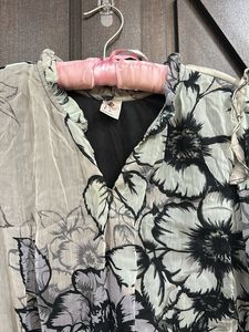 Grey Floral Flared Dress