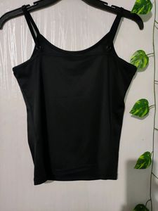 Black Noodle Strap Top