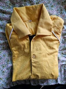 Vintage Yellow Polo Shirt + Kurta Combo