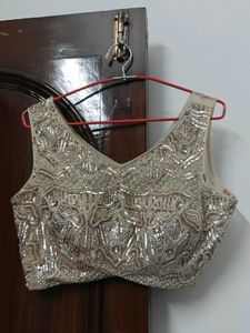 Elegant Beige Lehenga with Drape