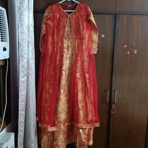 brand new full length designer wear dress with net