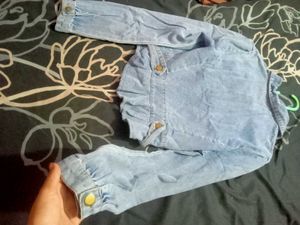Denim Jacket w/ Flower Patch