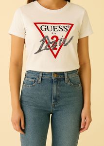 Guess White Logo Tee