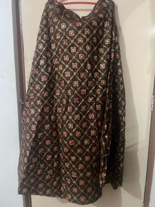 Coffee brown Embroidered Ethnic skirt