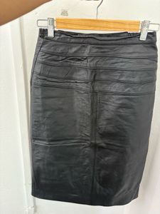 Pure leather Midi Skirt