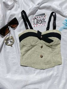 Chic Tweed Corset Top