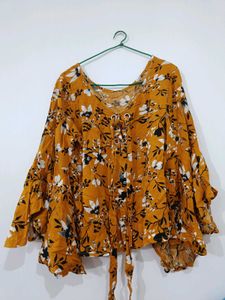 Floral Print Bell Sleeve Top