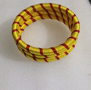 Yellow And Red Beautiful Colour Combination Bangle