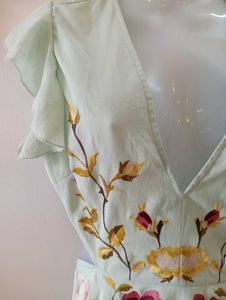 ASOS Mint Embroidered Mini Dress