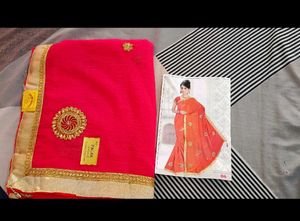 Red Work Saree For Festive
