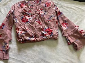 Floral Bell Sleeve Blouse