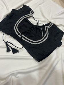 Elegant Black Embellished Saree