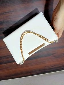 White Clutch with Chain