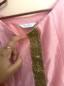 Pink Embellished Anarkali Kurta