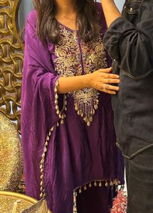Purple Embellished Kaftan